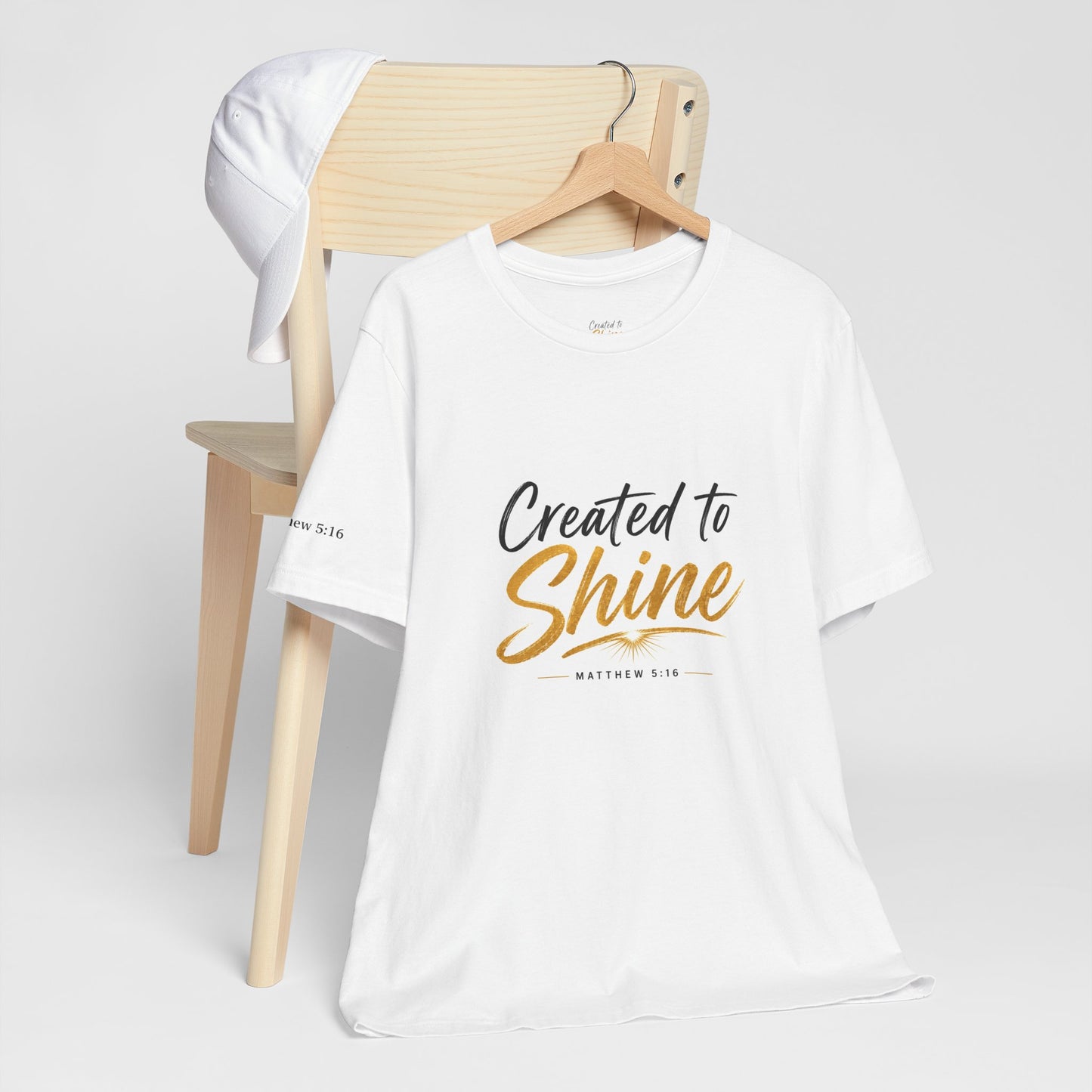 Created to Shine T-Shirt — Inspirational Christian Scripture Tee (Matthew 5:16)