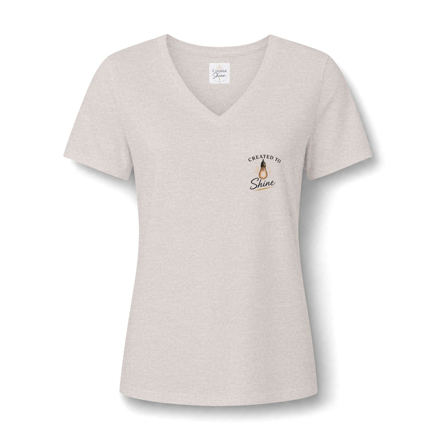 Let Your Light Shine , V neck Woman's Christian T Shirt