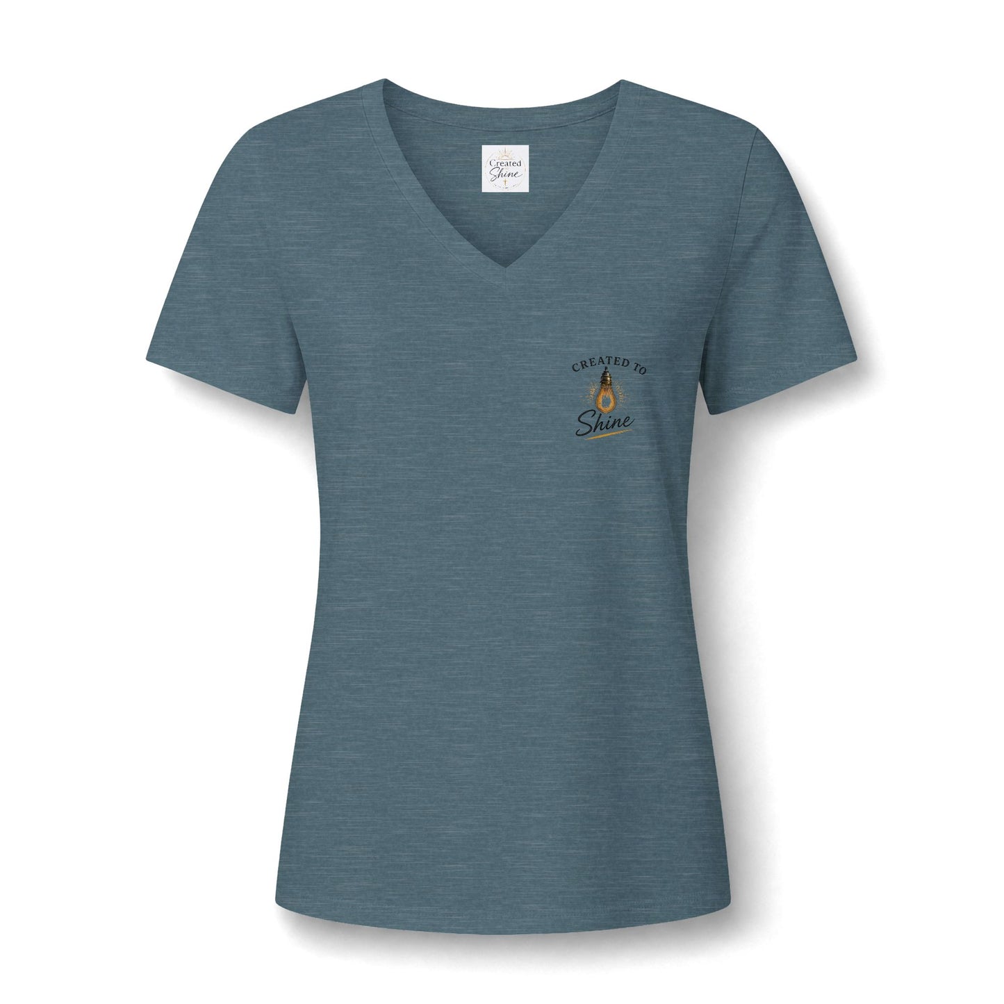 Let Your Light Shine , V neck Woman's Christian T Shirt