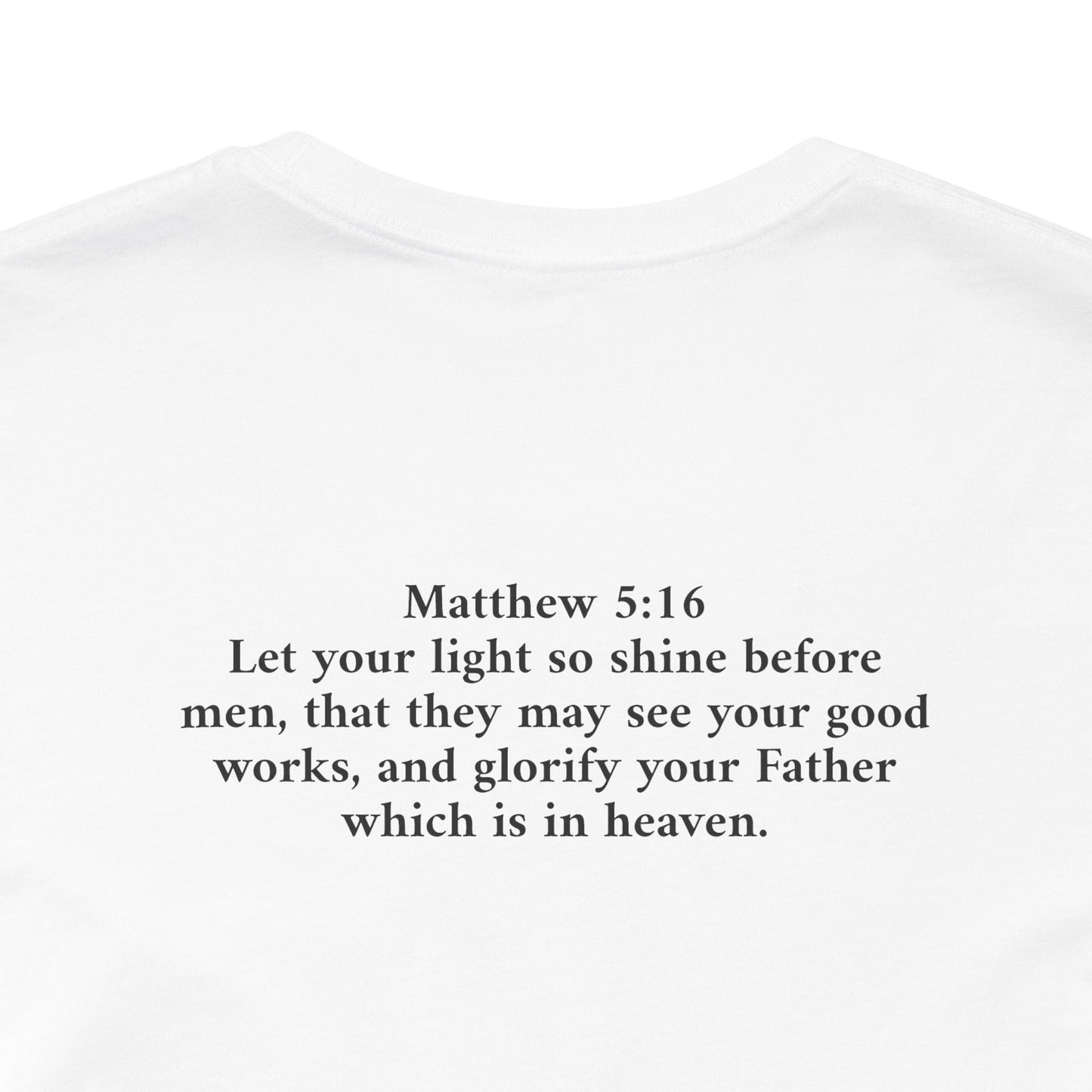 Created to Shine T-Shirt — Inspirational Christian Scripture Tee (Matthew 5:16)