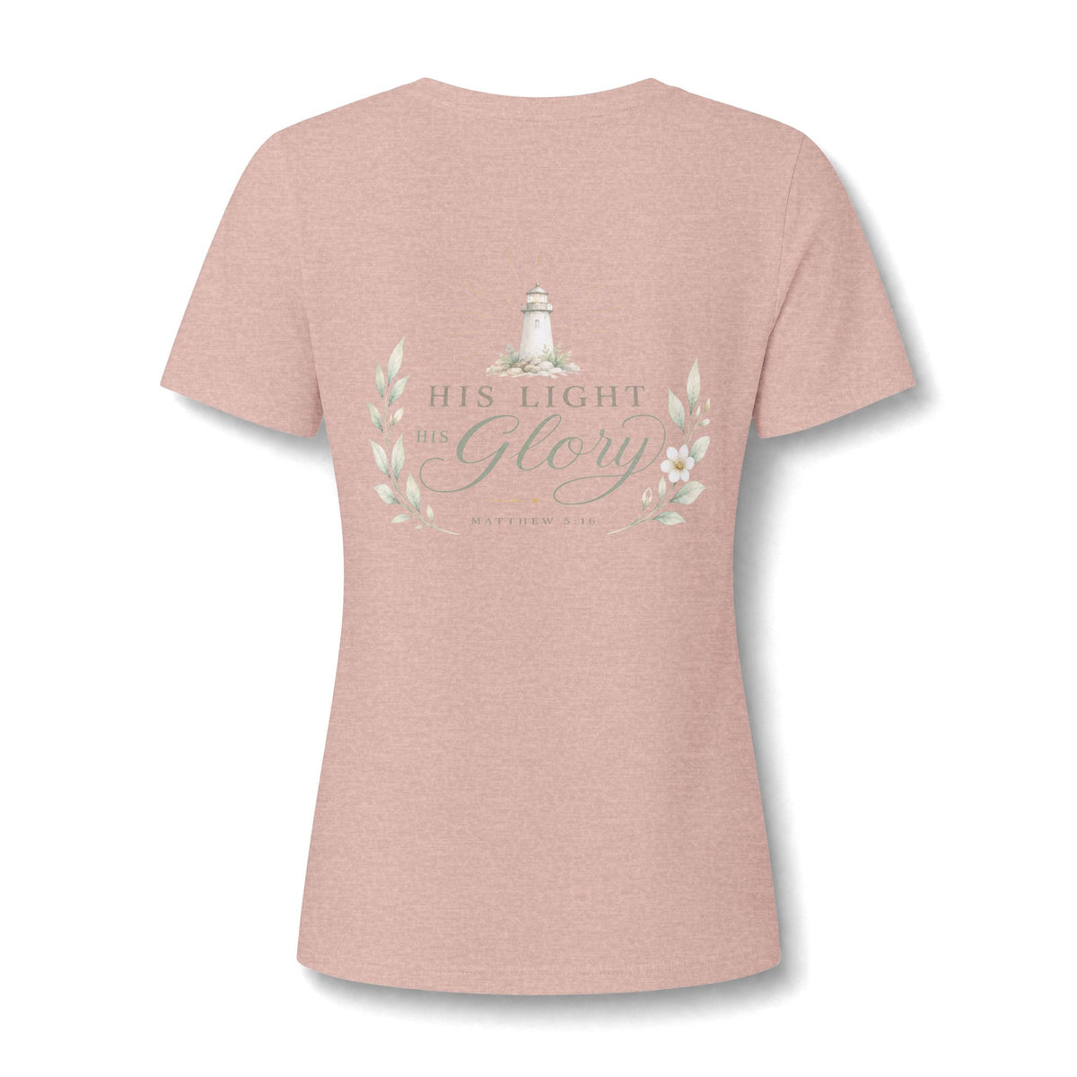 Let Your Light Shine , V neck Woman's Christian T Shirt