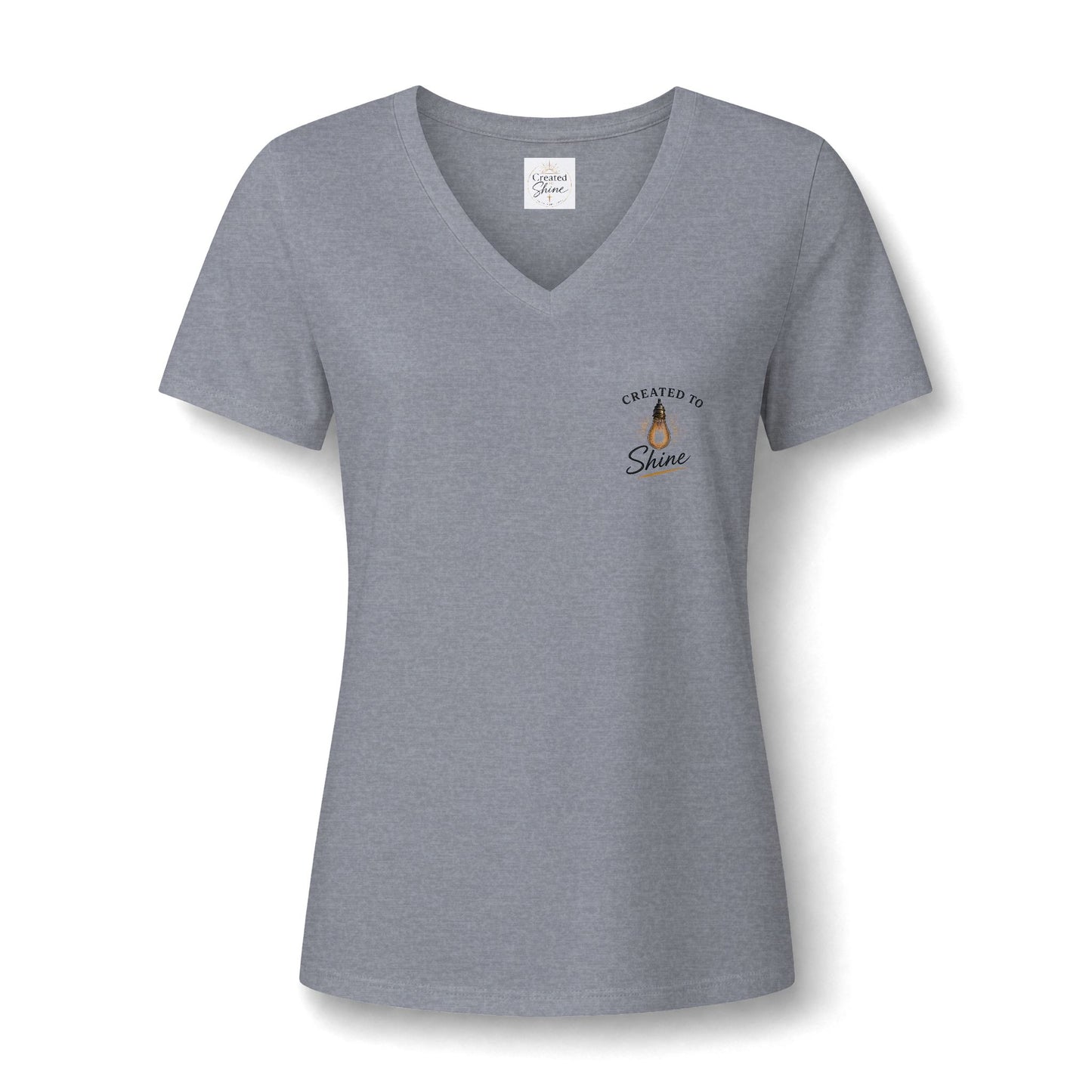 Let Your Light Shine , V neck Woman's Christian T Shirt