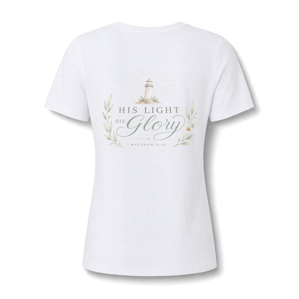 Let Your Light Shine , V neck Woman's Christian T Shirt