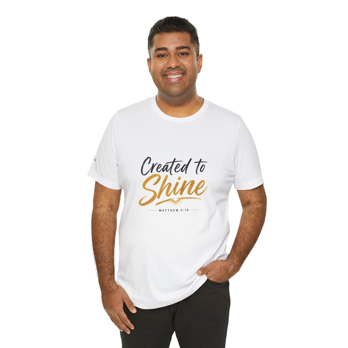 Created to Shine T-Shirt — Inspirational Christian Scripture Tee (Matthew 5:16)