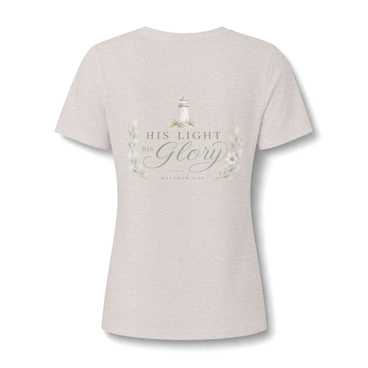 Let Your Light Shine , V neck Woman's Christian T Shirt