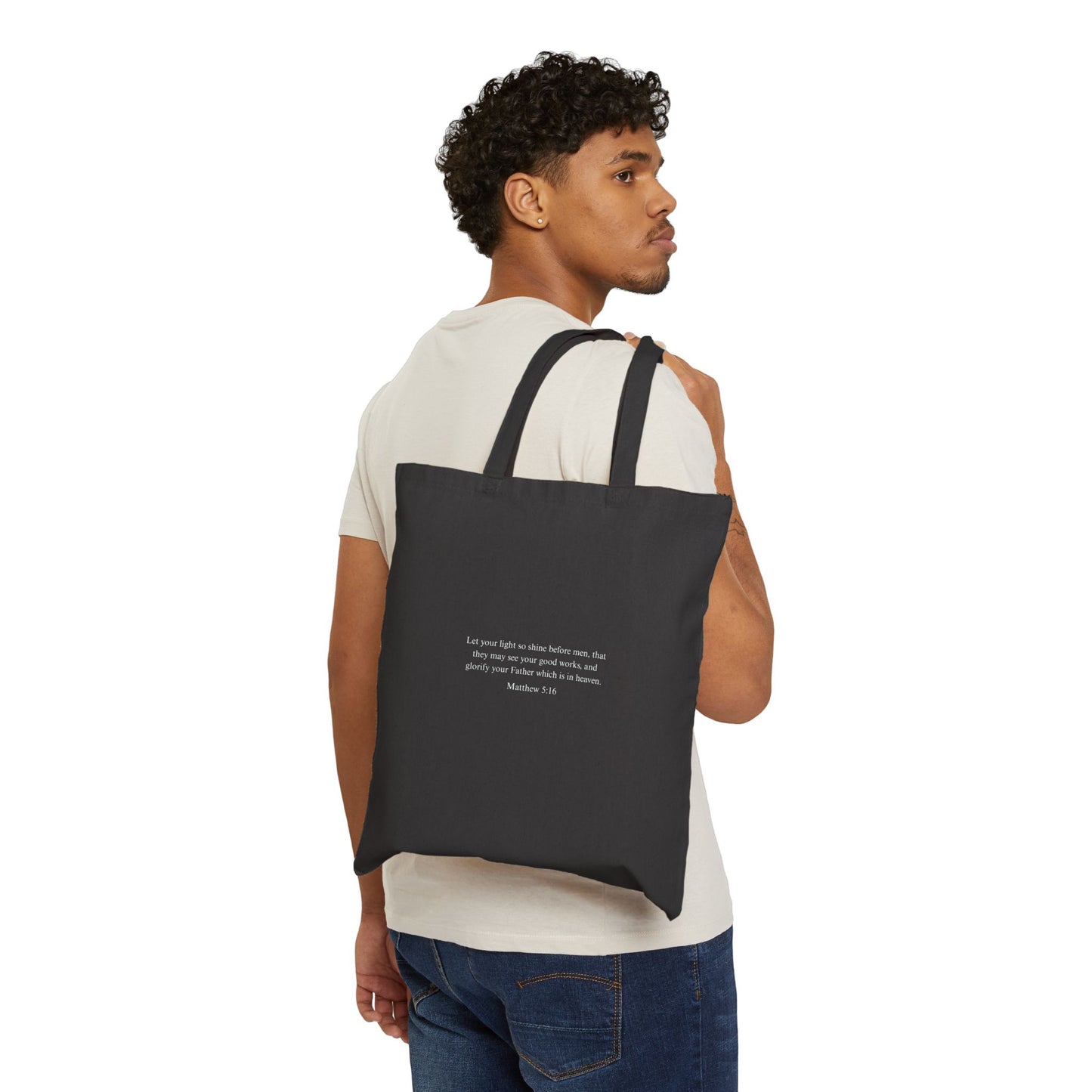 Canvas Tote Bag — “Created to Shine” Inspirational Christian Grocery & Book Tote