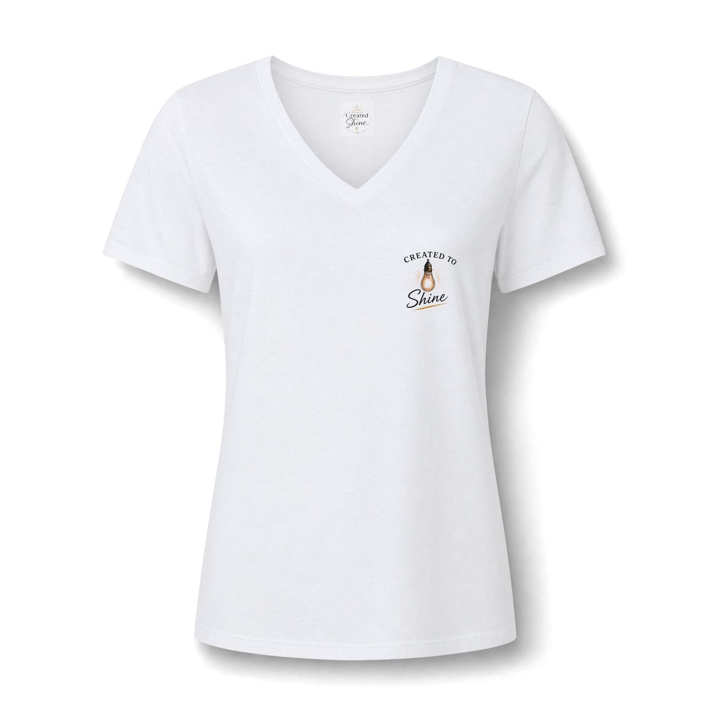 Let Your Light Shine , V neck Woman's Christian T Shirt