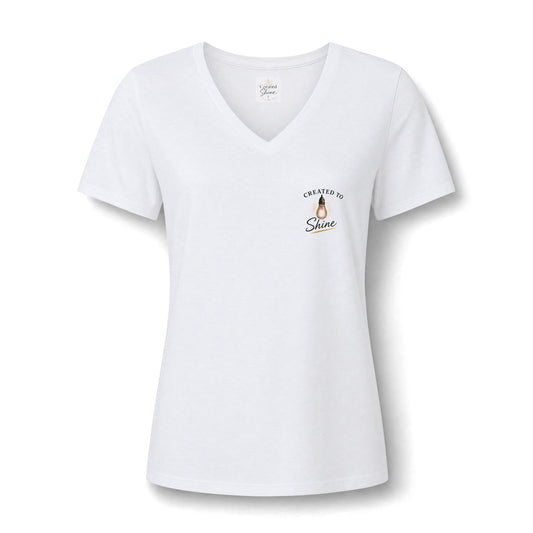 Let Your Light Shine , V neck Woman's Christian T Shirt