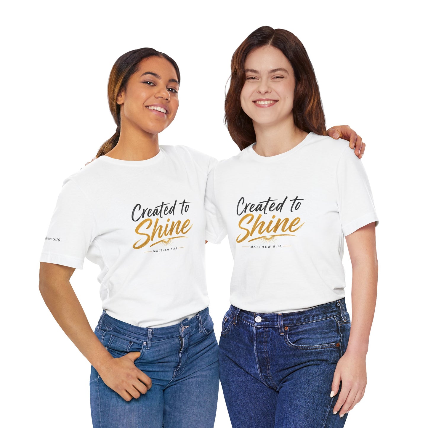 Created to Shine T-Shirt — Inspirational Christian Scripture Tee (Matthew 5:16)