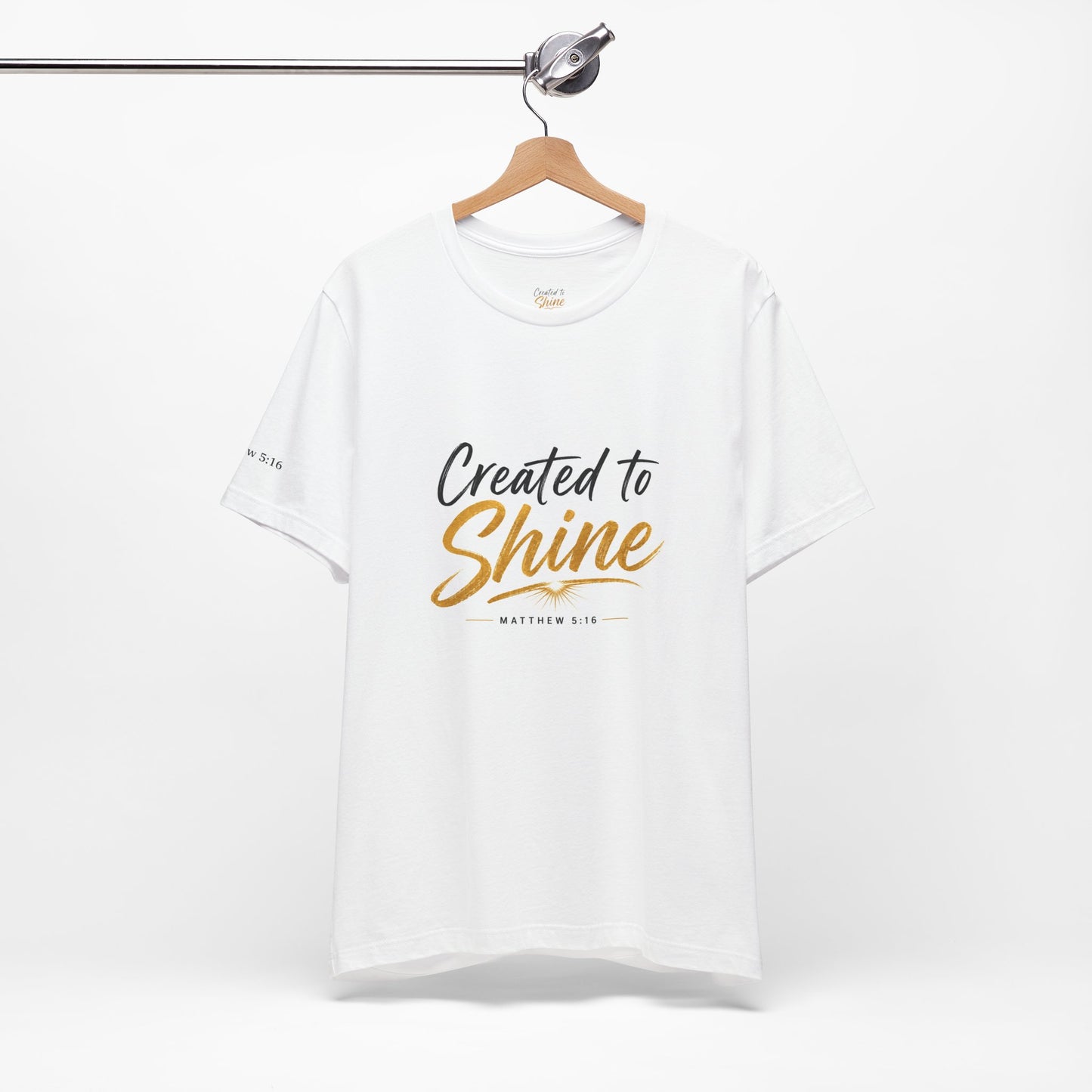 Created to Shine T-Shirt — Inspirational Christian Scripture Tee (Matthew 5:16)